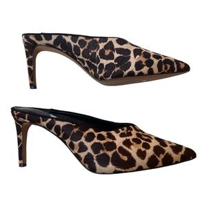 Rebecca Minkoff Gabian leopard print calf hair mules